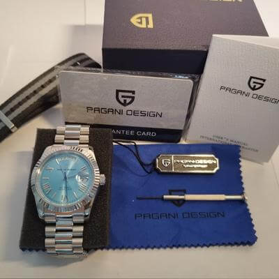 Lieferumfang einer AliExpress Bestellung einer Pagani Design DD36