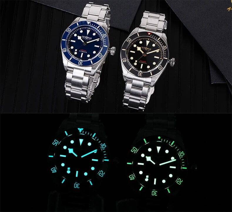 octopus-kraken-bb58 Tudor black bay hommage Vergleich der beiden Farbkombinationen