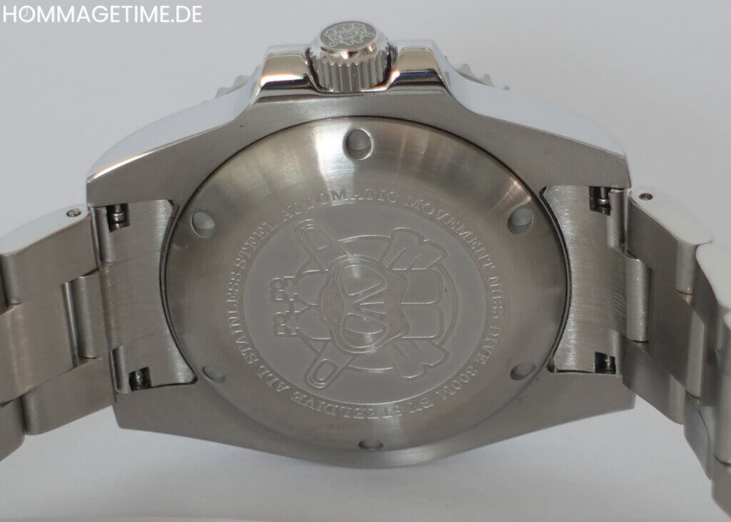 Gehäuserückseite der Steeldive SD1953